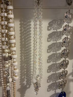 AB Crystal Bead Pendant Necklace - Clear